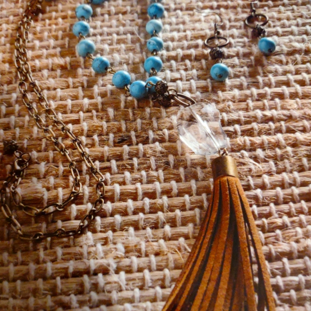 32 inch necklace and earrings